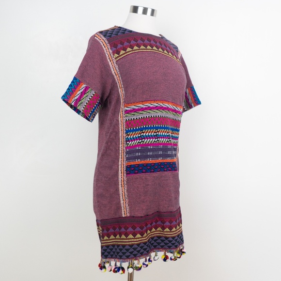 Zara Red Pattern Tunic S Dress - Picture 2 of 8